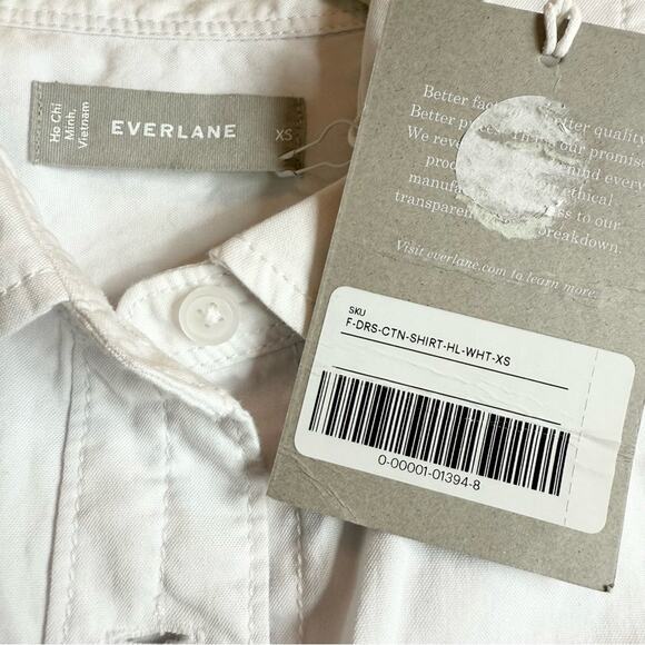 Everlane Daytripper Shirtdress White Cotton XS NWT Oversized Minimalist Short - Picture 8 of 11
